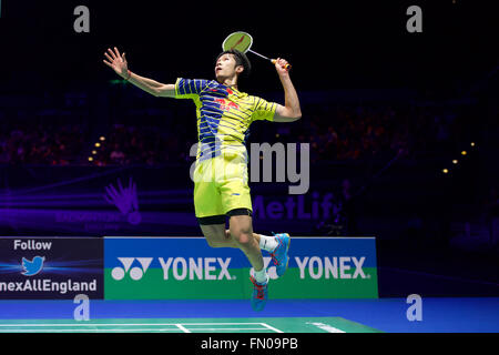 Barclaycard Arena, Birmingham, Regno Unito. 13 Mar, 2016. Overgrip Yonex All England Open Badminton Championships. Houwei Tian, Cina, Mens singles credito finale: Azione Plus sport/Alamy Live News Foto Stock