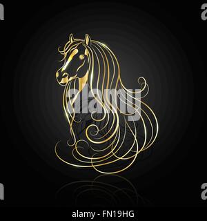 Oro cavallo astratto Illustrazione Vettoriale