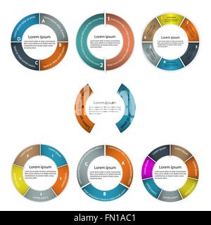 Set di una infografica business presentation template.Modello di Powerpoint sfondi design.Elemento infografico. Illustrazione Vettoriale