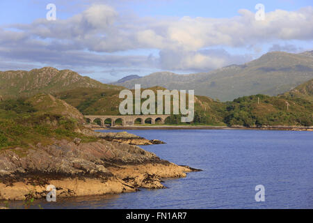 Loch nan Uamh sulla strada per le isole da cui Bonnie Prince Charlie ha fatto la sua fuga dopo la sconfitta a Culloden. Foto Stock