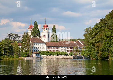 Paesaggio autunnale vicino Monastero di Rheinau Foto Stock