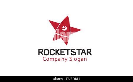 Illustrazione del disegno dell'icona del simbolo vettoriale del logo Red Rocket Star Illustrazione Vettoriale