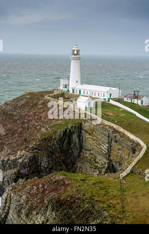 Sud pila faro Holyhead Anglesey North Wales UK Foto Stock