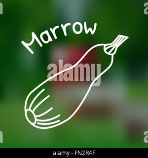 Bianco di linea sottile icona del midollo osseo con nome su sfondo a maglia Illustrazione Vettoriale