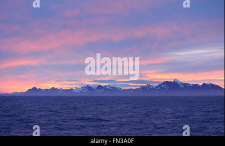 Il nord-ovest della Georgia del Sud all'alba. Georgia del sud. 19Feb16 Foto Stock