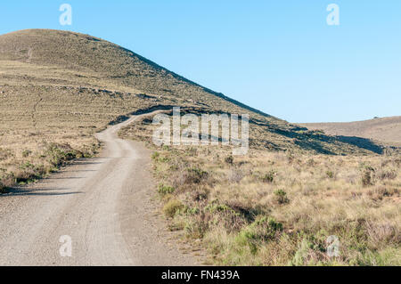 Vista dal mountain pass sul Kranskop Loop in Mountain Zebra National Park vicino a Cradock in Sud Africa Foto Stock