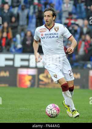 Genova, Italia. 13 Mar, 2016. Emiliano Moretti in azione durante la serie di una partita di calcio tra il Genoa CFC e Torino FC. Genoa CFC vince 3-2 su Torino FC. © Nicolò Campo/Pacific Press/Alamy Live News Foto Stock