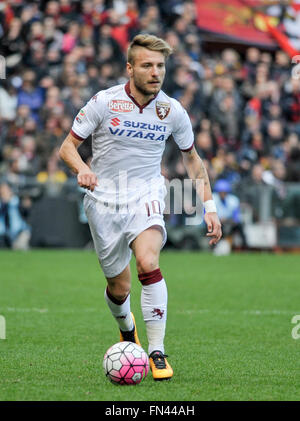 Genova, Italia. 13 Mar, 2016. Ciro immobile in azione durante la serie di una partita di calcio tra il Genoa CFC e Torino FC. Genoa CFC vince 3-2 su Torino FC. © Nicolò Campo/Pacific Press/Alamy Live News Foto Stock