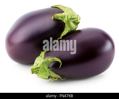 Le melanzane isolati su sfondo bianco. Foto Stock