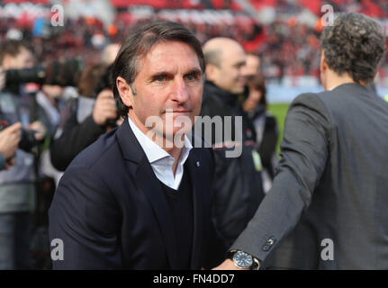 Leverkusen, Germania. 13 marzo, 2016. Il calcio Bundesliga, giornata 26, Leverkusen, Germania, 13.03.2016, Bayer 04 Leverkusen vs Hamburger SV: Manager Bruno Labbadia (Amburgo). Credito: Juergen schwarz/Alamy Live News Foto Stock