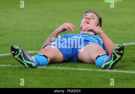 Leverkusen, Germania. 13 marzo, 2016. Il calcio Bundesliga, giornata 26, Leverkusen, Germania, 13.03.2016, Bayer 04 Leverkusen vs Hamburger SV: Lewis Holtby (Amburgo). Credito: Juergen schwarz/Alamy Live News Foto Stock