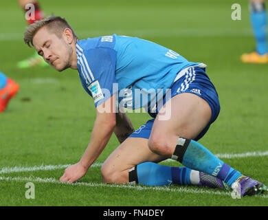 Leverkusen, Germania. 13 marzo, 2016. Il calcio Bundesliga, giornata 26, Leverkusen, Germania, 13.03.2016, Bayer 04 Leverkusen vs Hamburger SV: Lewis Holtby (Amburgo). Credito: Juergen schwarz/Alamy Live News Foto Stock