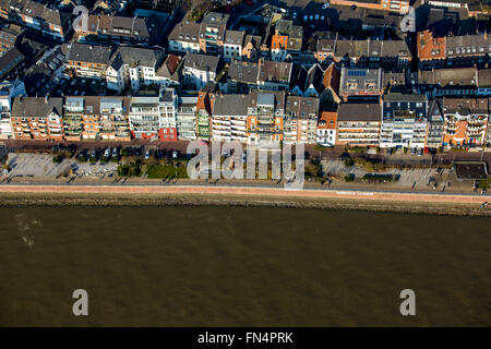 Vista aerea, Reno, Emmerich, Reno, Emmerich, regione del Basso Reno, Renania settentrionale-Vestfalia, Germania, Europa, antenna Foto Stock