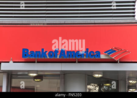 Bank of America a Manhattan, New York, Stati Uniti d'America New York - giugno 06:Bank of America succursale in New York, Regno Foto Stock