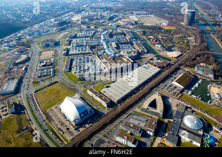 Vista aerea, metronomo teatro presso il Centro Oberhausen, Oberhausen, la zona della Ruhr, Renania settentrionale-Vestfalia, Germania, Europa, antenna Foto Stock