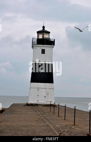 Porto di Erie North Pier di luce, Pennsylvania Foto Stock