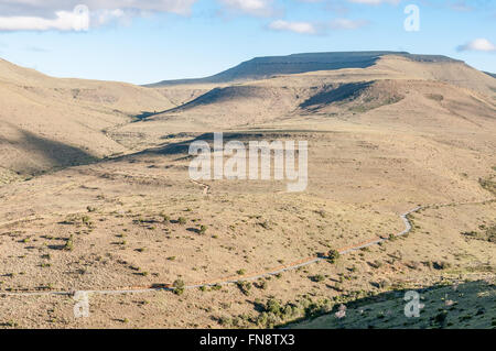 Vista dal mountain pass sul Kranskop Loop in Mountain Zebra National Park vicino a Cradock in Sud Africa Foto Stock