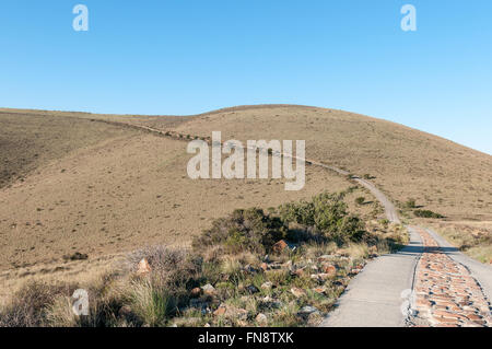 Vista dal mountain pass sul Kranskop Loop in Mountain Zebra National Park vicino a Cradock in Sud Africa Foto Stock