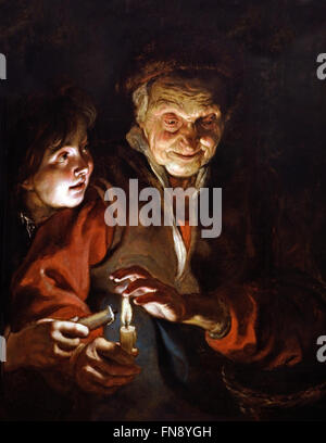 Vecchia donna e ragazzo con candele 1616 - 1617 Peter Paul Rubens 1577-1640 Fiammingo Belgio Belgio Foto Stock
