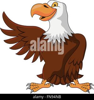 Eagle cartoon sventolando Illustrazione Vettoriale