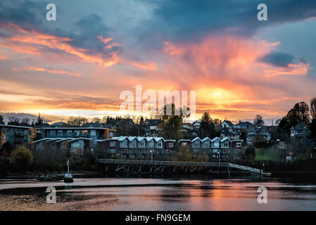 Case dall'acqua, Victoria, British Columbia, Canada Foto Stock