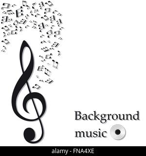 Abstract alla musica di sottofondo con note Illustrazione Vettoriale