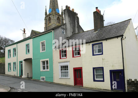 Fine stile Georgiano edifici elencati, Kirkgate, Cockermouth town, West Cumbria, England Regno Unito Foto Stock