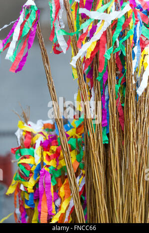 Pasqua,ceca tradizionale di Pasqua in vimini a frusta per la vendita, Praga, Repubblica Ceca Foto Stock