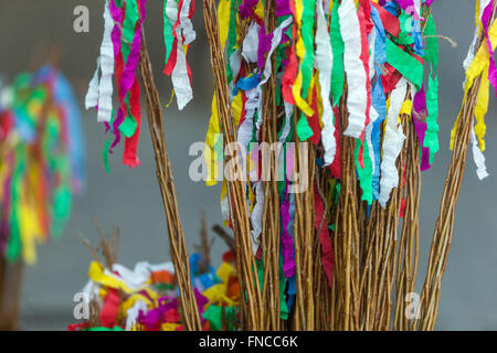 Wicker frusta di Pasqua in vendita, Praga, Repubblica Ceca Willow Wicker Foto Stock