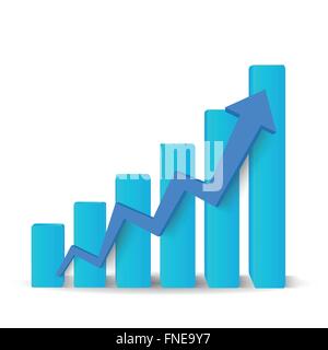 Crescendo il grafico blu Illustrazione Vettoriale