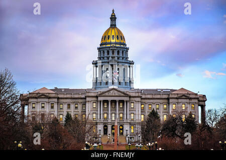 Colorado Capitol di sera Foto Stock