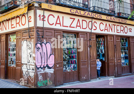Calzados Cantero, Plaza Olavide 12. Madrid, Spagna Foto Stock