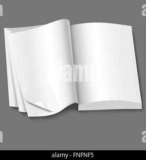 Aprire del libro con vuoto pagine bianche Illustrazione Vettoriale
