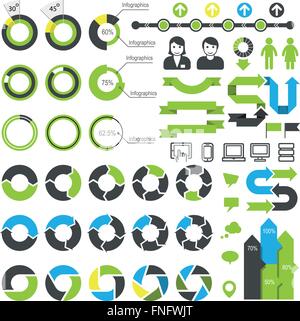 Set di elementi infografico, icone e sui dati statistici Illustrazione Vettoriale