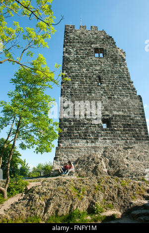 Deutschland, Königswinter, Drachenfels, Burgruine Burg Drachenfels Foto Stock