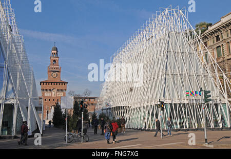 Europa , Italia , Lombardia , Milano , expo 2015 , expo gate , Piazza Castello Foto Stock