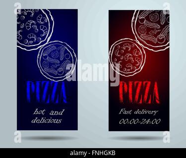Pizza menu alimentare cafe brochure Illustrazione Vettoriale