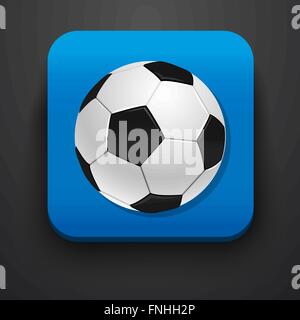Football Icona simbolo su blu Illustrazione Vettoriale