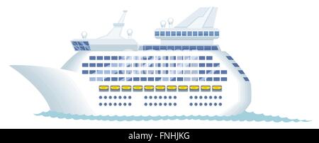 La nave di crociera isolata su bianco. Illustrazione Vettoriale