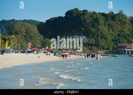 Spiaggia di Pantai Cenang, Langkawi, Malesia Foto Stock