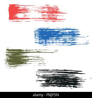 Grunge acquerello colorato i tratti di pennello. Illustrazione Vettoriale