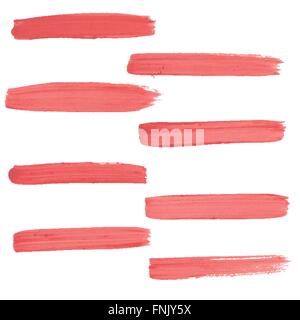Insieme di tratti di gouache rosso Illustrazione Vettoriale