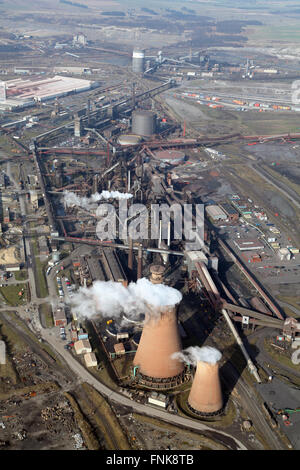 Vista aerea della British Steel Tata acciaierie Scunthorpe, Lincolnshire, Regno Unito Foto Stock