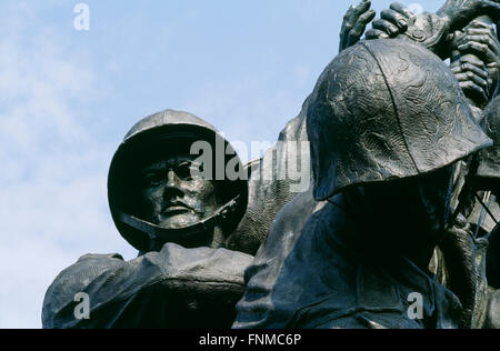 Close-up del Iwa Jima Memoriale Marine Corps War Memorial, il Cimitero di Arlington, Washington, DC, Stati Uniti d'America Foto Stock