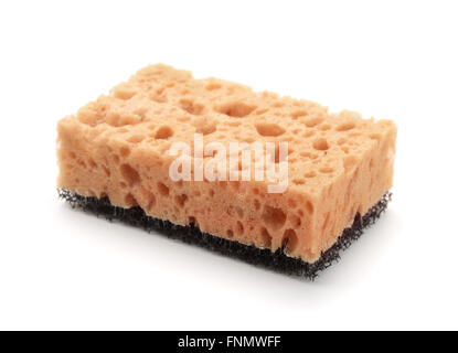 Cucina spugna isolato su bianco Foto Stock