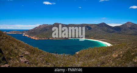 Bicchiere da vino bay Penisola di Freycinet nationa park tasmania australia Foto Stock