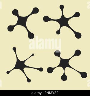 Sociale le connessioni di rete. Set di icone di piatto con cerchi. Illustrazione Vettoriale. Illustrazione Vettoriale