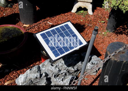 Pannello solare in giardino Foto Stock