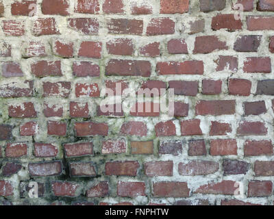 Rosso vecchio muro di mattoni Foto Stock