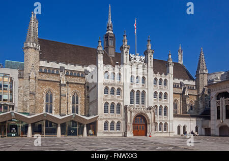 Città di Londra la facciata della Guildhall, off Gresham e Basinghall strade Foto Stock